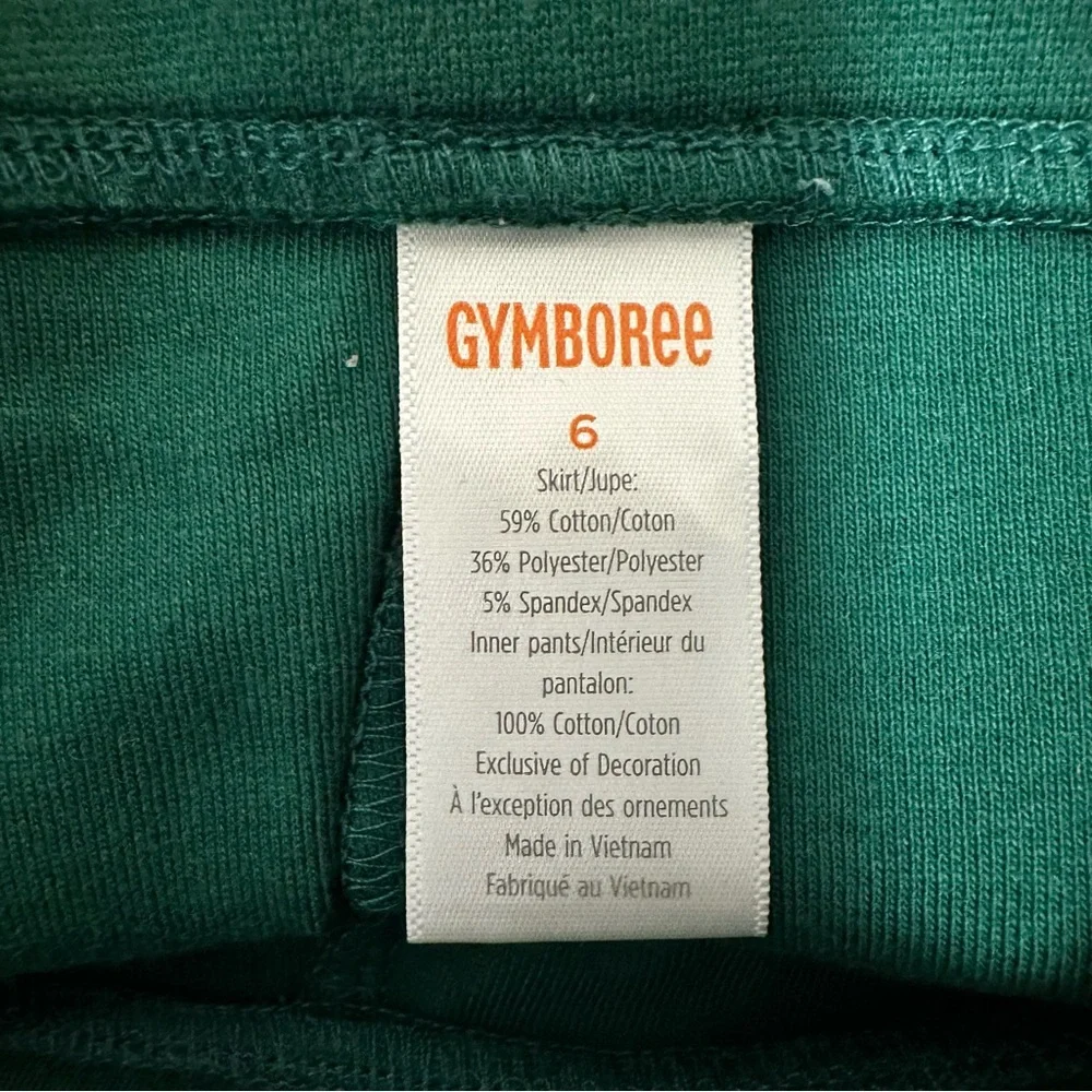 Gymboree Girls Border Ponte Skort in Nutcracker Green Mini Skirt Red Trim size 6